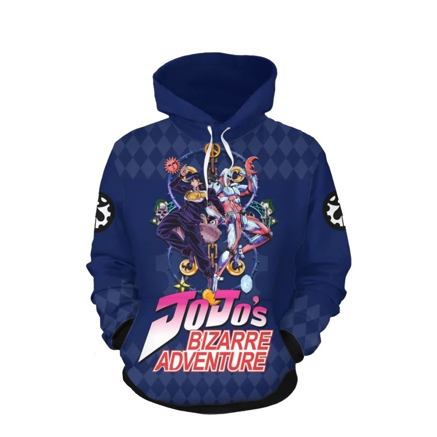 Anime Merchandise Men - เสื้อแจ็คเก็ตตัวละครจากอนิเมะ ภาพยนตร์ ซีรีส์ทีวี และเกมคลาสสิกของโจโจ้'การผจญภัยที่แปลกประหลาดพร้อมซิป สินค้าอนิเมะและมังงะ