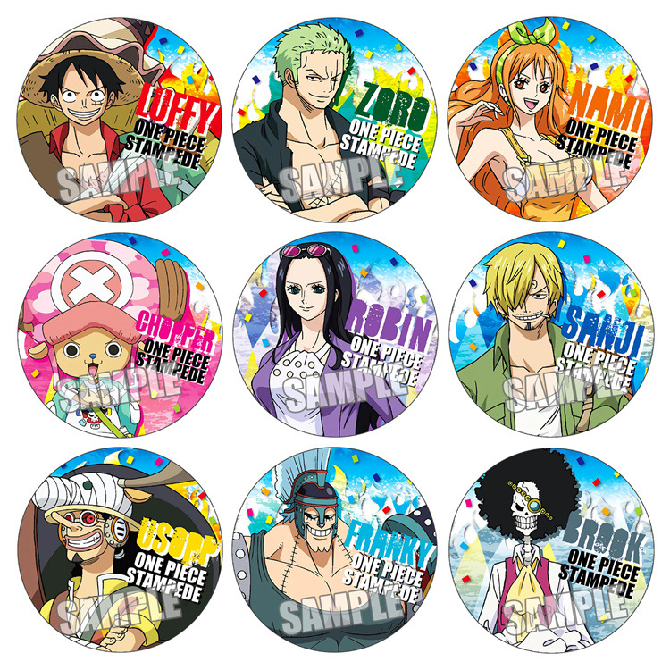Zoro Anime Merchandise - เข็มกลัดอนิเมะวันพีซ ฟิล์ม สแตมป์เดียร์ ลูฟี่ โซโร นามิ