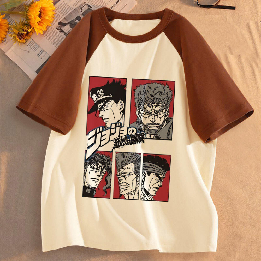 Jojo Anime Merchandise - โจโจ้ บิซาเร่ แอดเวนเจอร์ สตีล บอล รันสาวอะนิเมะความงามคลาสสิกอินเทรนด์เสื้อยืดย้อนยุคกราฟิกดิจิตอลป๊อปวัฒนธรรมสีสันสดใส