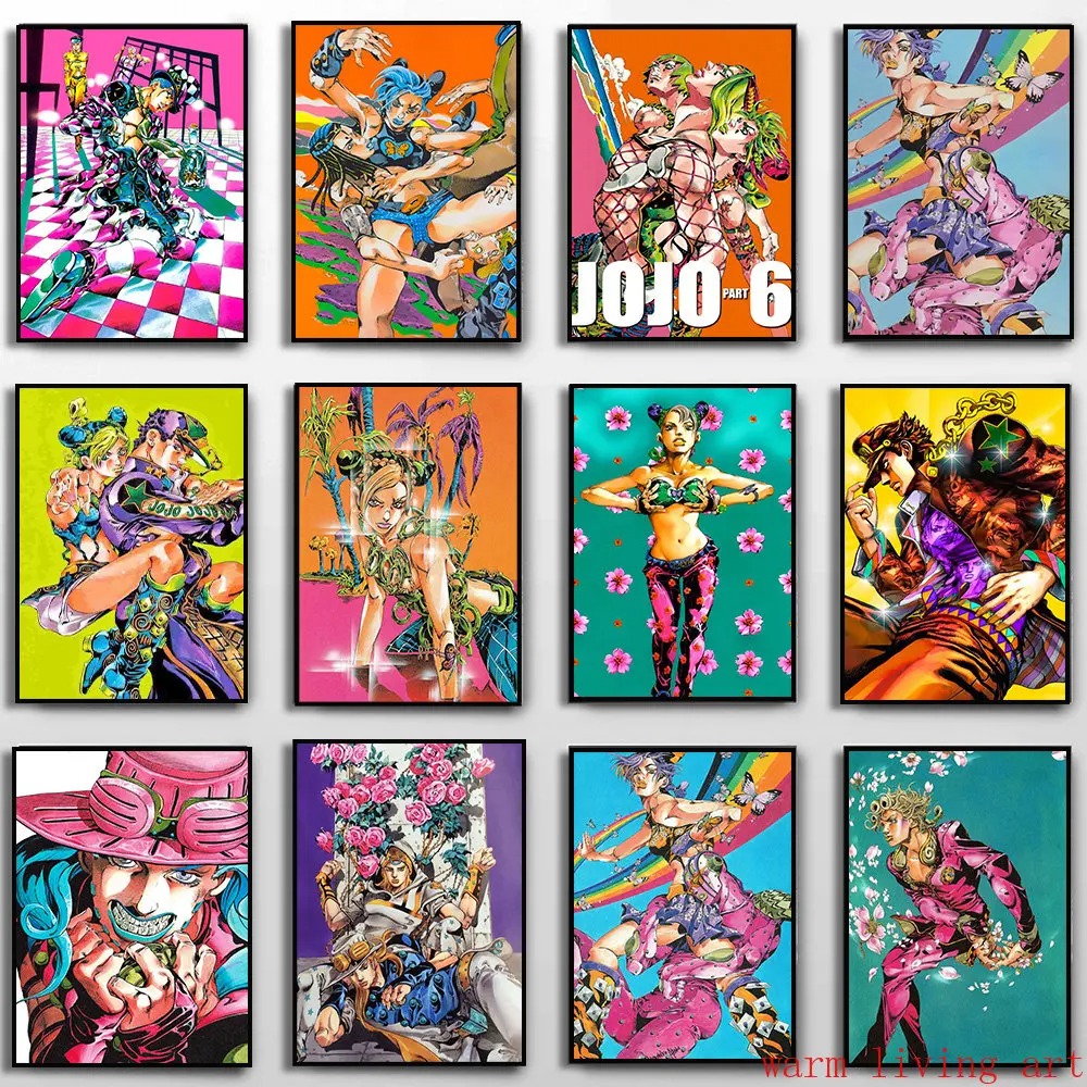 โปสเตอร์ภาพวาดผ้าใบห้องศิลปะบน - Jojo Anime Merchandise บทวิจารณ์และราคา
