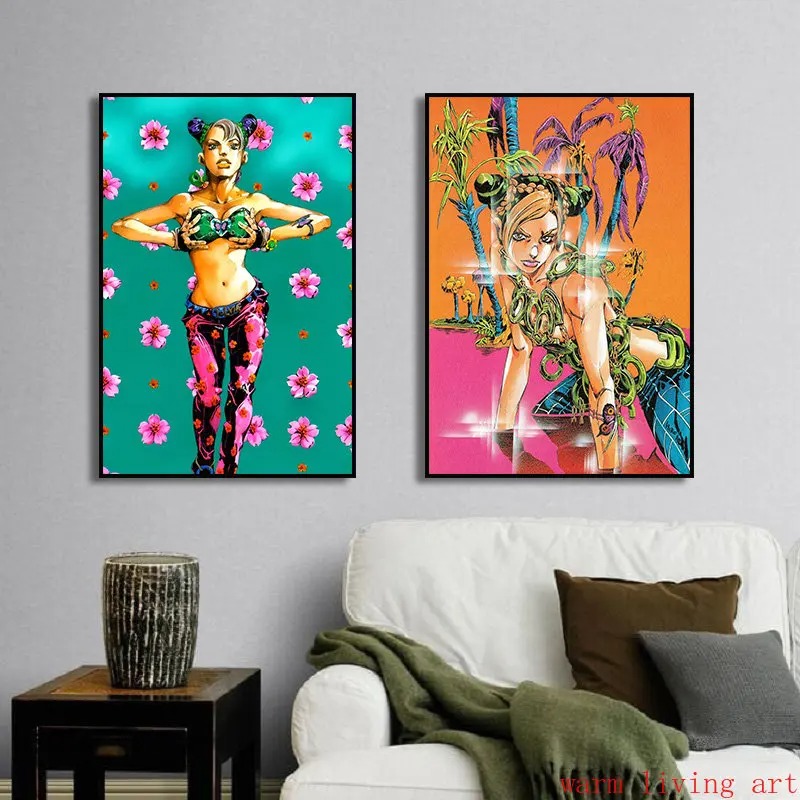 โปสเตอร์ภาพวาดผ้าใบห้องศิลปะบน - Jojo Anime Merchandise บทวิจารณ์และราคา